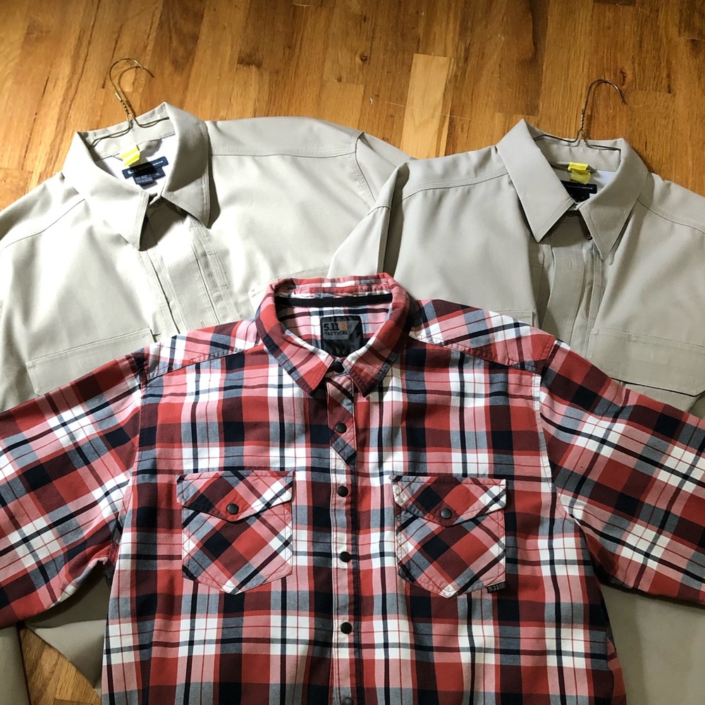 THREE 5.11 Tactical Shirts-XL